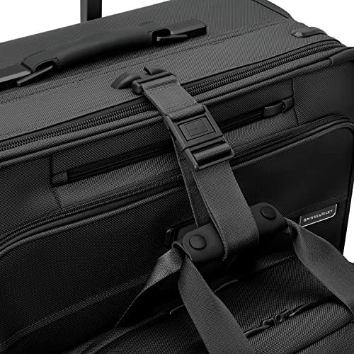Briggs & Riley Global 21" Carry On Expandable Spinner - Luggage for International Travel, Suitcases with Wheels, Softside Rolling Bag for Men & Women, Self-Repairing Zipper- Baseline Collection, Black