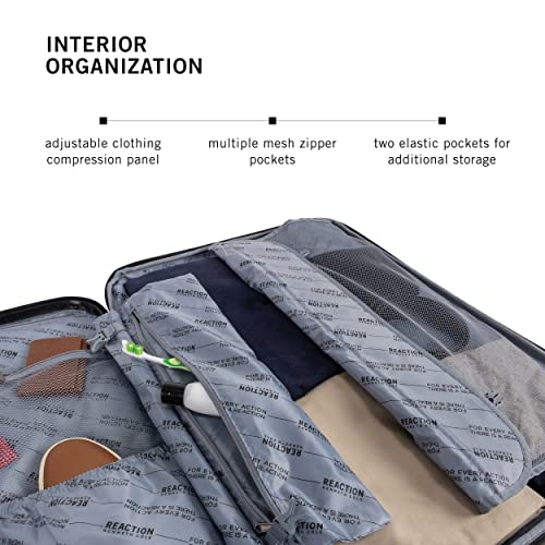 Kenneth Cole REACTION Renegade Luggage Expandable 8-Wheel Spinner Lightweight Hardside Suitcase, Granite Blue, 20-Inch Carry On