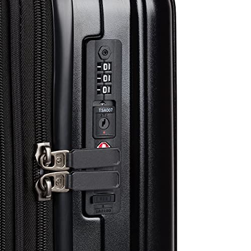 SwissGear 7910 Hardside Expandable Luggage with Spinner Wheels, TSA Lock and USB, Black, Carry-On 20-Inch