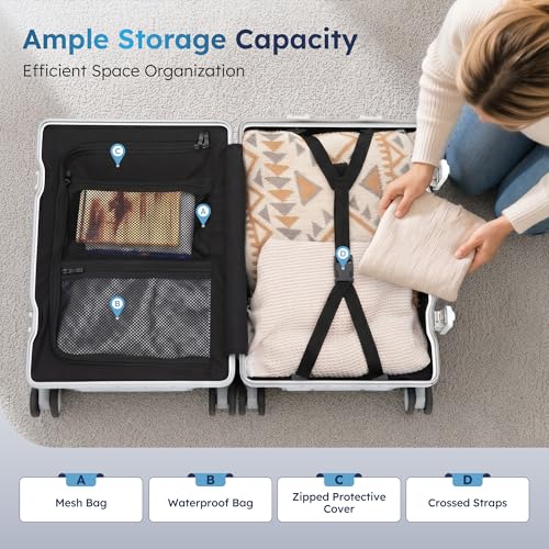 ALPHA CAMP 20 Inch Aluminum Frame Carry-On Luggage with Front Opening