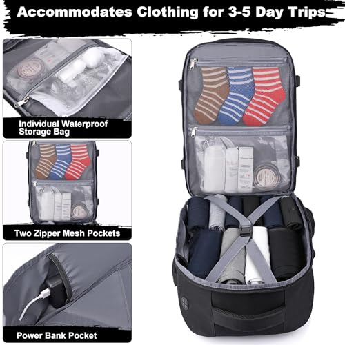 DEYACE Travel Backpack for Men Women, TSA Approved Carry On Backpack 17x13x8 Personal Item Size Airplane Approved Weekender Bag, Water Resistant Lightweight Laptop Daypack for Flight