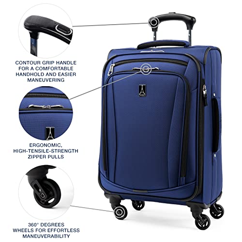 Travelpro Runway 3 piece Luggage Set, Carry on UnderSeat Luggage Soft Tote, Carry-on & Convertible Medium to Large 28-Inch Check-in Expandable Luggage, 4 Spinner Wheels, Softside Suitcase, Blue
