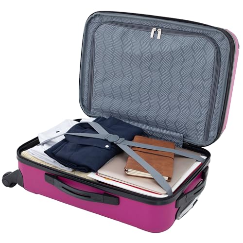 Travelers Club Chicago Hardside Expandable Spinner Luggage, Fuchsia, 22" Carry-On