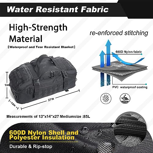 3 In 1 Tactical 45L Military Backpack Travel Duffle Bag for Weekender Gym Workout Deployment