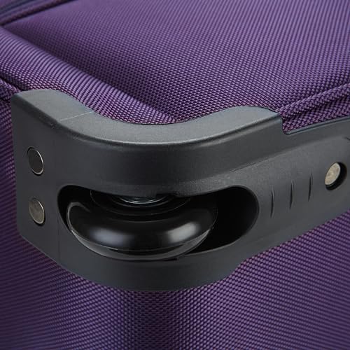 TPRC 15” Underseat Carry-On Luggage Airline Approved Personal Item with USB Charging Port, Purple