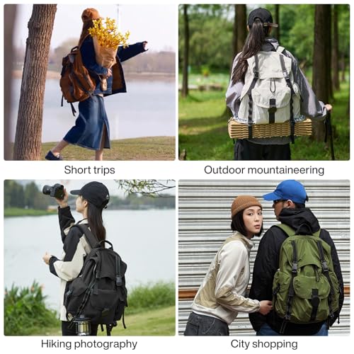 mixi Travel Backpack for Women Men, 18 Inch Carry On Laptop Backpack Flight Approved fits 16'' Laptop, Lightweight Waterproof Hiking Backpack Travel Outdoor Business Casual Daypack, Black