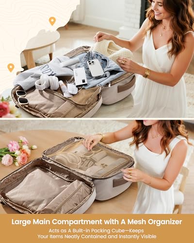 LOVEVOOK 40L Travel Backpack for Women, Airline Approved Carry On Luggage, TSA Personal Item Bag fits 15.6 Inch Laptop, Weekender Overnight Suitcase for Work