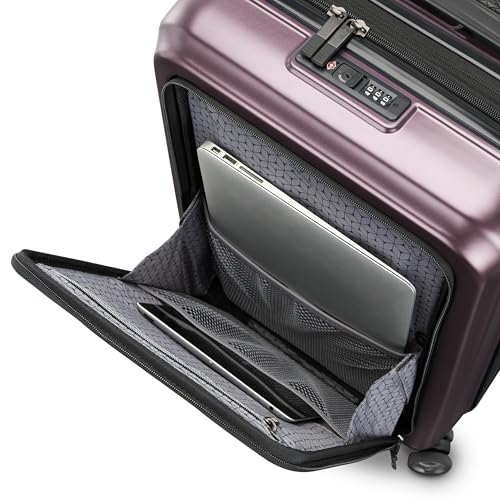 Samsonite Octiv Lightweight Hardshell 21-Inch Pro Carry-On Luggage - Durable & Impact Resistant, 360° Aero Trac Spinner Wheels, Adjustable Handle, Expandable Suitcase, TSA Approved Lock - Purple