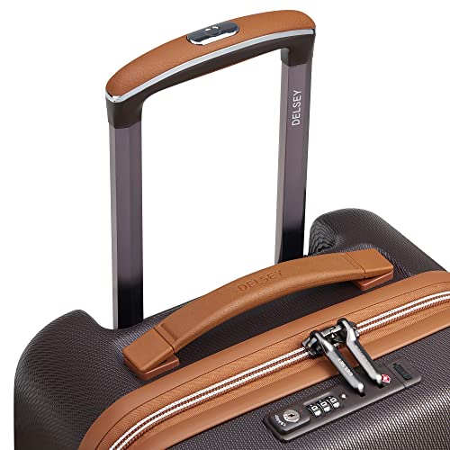DELSEY PARIS Chatelet Air 2.0 - Hardside Carry-On Luggage 19 Inch - 360° Spinner Wheels - TSA Lock - USB Port - Lightweight Polycarbonate Travel Suitcase, Chocolate Brown