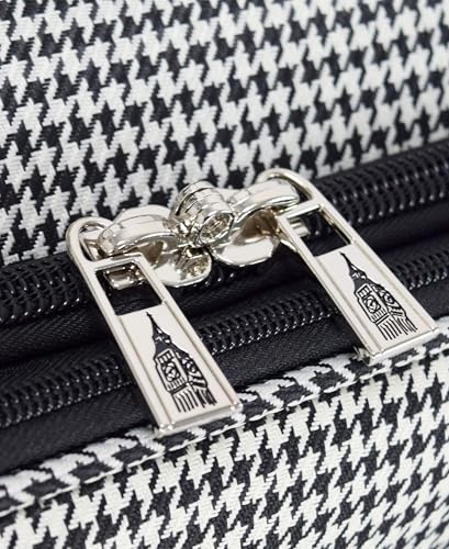 London Fog Cambridge 15" 8-Wheel Under the Seat Bag, Black White Houndstooth