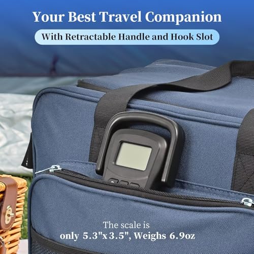 KINGON Rechargeable Luggage Scale, Digital Portable Bag Scale for Travel, Suitcase Weight Scale with Strap & Comfortable Handle, 110lb/50kg Capacity