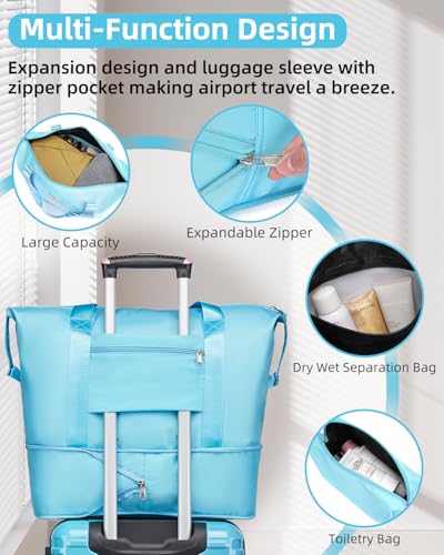 LARVENDER Carry on Luggage 22x14x9 Airline Approved, Expandable 20 Inch Hardside Suitcase with Wheels TSA Lock, PC+ABS Lightweight Carry on Suitcases for Women, Cotton Candy (20/DB/TB)
