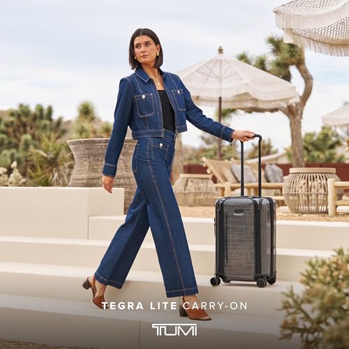 TUMI - Tegra-Lite 4 Wheel Luggage - Highly Durable Suitcase, Flexible Shell, Sleek and Lightweight Men's and Women's Expandable Rolling Bag - Front Pocket Expandable Carry On, Black Graphite
