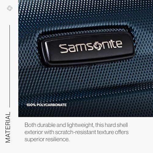 Samsonite Omni PC Hardside Expandable Luggage with Spinner Wheels, Teal, Carry-On 20-Inch
