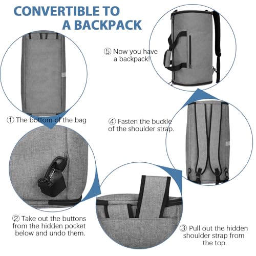 Garment Bags for Travel,50L Carry on Convertible Garment Duffle bag with Shoulder Strap,3 in 1 Hanging Suit Travel Bag with Shoulder Strap