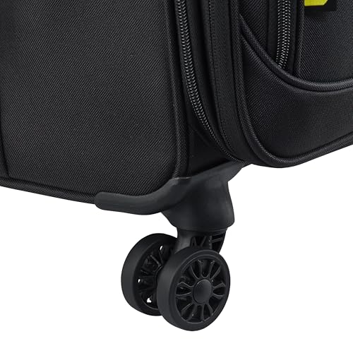 DELSEY PARIS Sky Max 3.0 Carry-On 21 Inch, Lightweight Softside Expandable Luggage, Spinner Wheels, Soft Touch Handle, Onyx Black