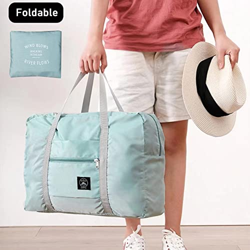 2 Pack Travel Duffle Bag, For Spirit Airlines Personal Item Bag,Travel Duffel Bag Weekender Bags Underseat (Lightweight Foldable) Carry-on Luggage (Pink& Blue)
