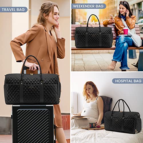 LOVEVOOK Travel Duffle Bag,Weekender Bags for Women Overnight Bag with Shoe Compartment, Carry on with Toiletry Bag,Duffel Bag with Wet Pocket,Hospital Bags for Labor and Delivery