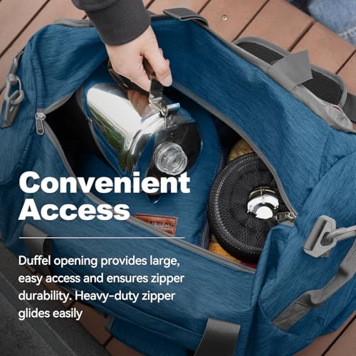 Canway 40L Foldable Duffle Bag for Travel Men & Women Carry On 22"x14"x9" Airline Approved, Small Luggage Overnight Bag with Shoe Compartment, Water-Resistant Gym & Sports Bag