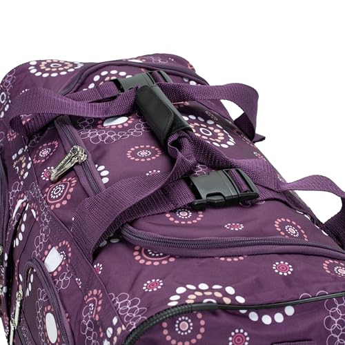 Rockland 22" Polyester Rolling Duffel Bag, Purple Pearl