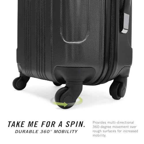 Kenneth Cole REACTION Out of Bounds Lightweight Hardshell 4-Wheel Spinner Luggage, Charcoal, 20-Inch Carry On