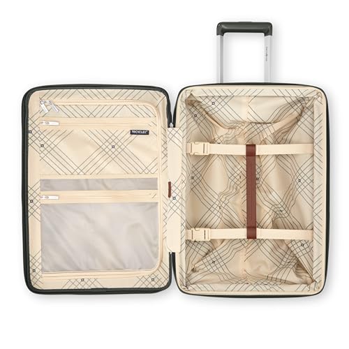 Virtuosa Hardside 21 Inch Carry On Luggage - Airline Approved with 360° Spinner Wheels, RightHeight™ Adjustable Handle - Zippered WetPak™ - TSA Lock - Expandable Light Polycarbonate Shell - Pine Green