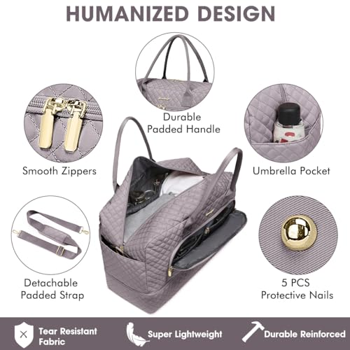 Travel Duffle Bag Weekender for Women - Carry-On Overnight Bag Personal Item Bag with Shoe Compartment & Wet Pocket Large Weekend Tote Bags with Toiletry Bag Hospital Bags for Labor and Delivery