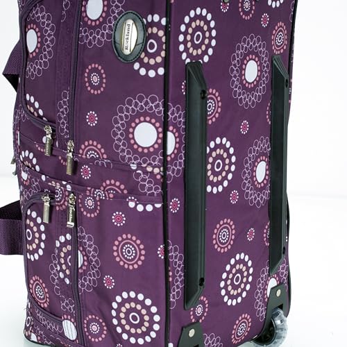 Rockland 22" Polyester Rolling Duffel Bag, Purple Pearl
