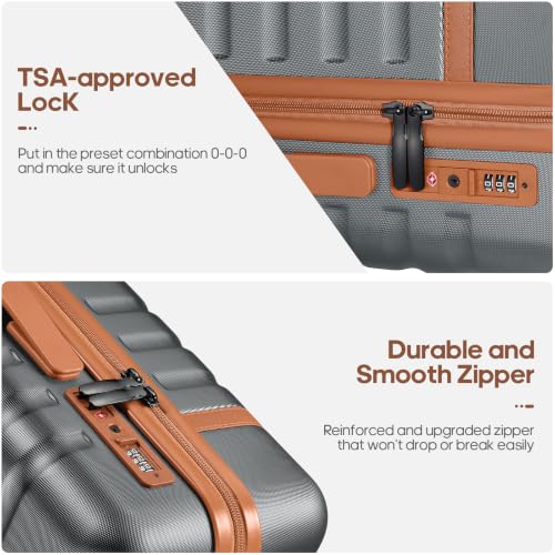 UKEIN Luggage Sets 3Piece, Carry On Luggage 20in Suitcase Set With Backpack