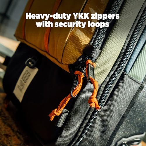 Topo Designs Global Travel Roller Bag Suitcase, Carry-On Friendly, 3 Carry Options, Smooth Heavy Duty Wheels, Telescoping Handle, Designed in Denver CO USA, PFAS Free (Dark Denim/Burgundy)