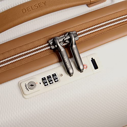 DELSEY PARIS Chatelet Air 2.0 - Hardside Carry-On Luggage 19 Inch - 360° Spinner Wheels - TSA Lock - USB Port - Lightweight Polycarbonate Travel Suitcase, Angora