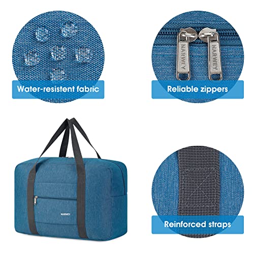 For Spirit Airlines Personal Item Bag 18x14x8 Foldable Travel Duffel Bag Tote Carry on Luggage Duffle Overnight for Women and Men (1112-Thick Series Navy Blue)