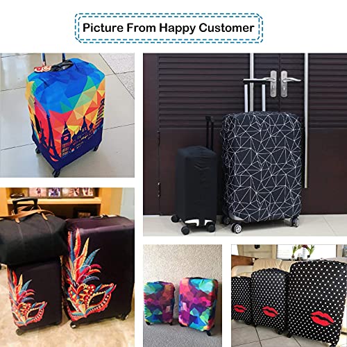Explore Land Travel Luggage Cover Suitcase Protector Fits 18-22 Inch Case (Black, S)