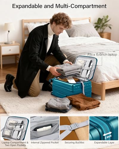 Hanke Top Opening Carry-On - Expandable 16 Inch Airline Approved Spinner