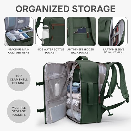 U.S. Traveler Vista Way 3-Piece Travel Set, 21-Inch Carry-on Hardside with TSA Lock, 18-Inch Travel Backpack with Laptop Sleeve, Toiletry Bag, Green