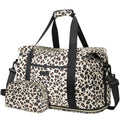 Expandable Travel Duffle Bag, Waterproof Weekender Overnight Bags for Women Men Hospital Bag for Women Labor Delivery Carry on Bag with Toiletry Bag for Travel Gym Airplanes(Leopard, X-Large)