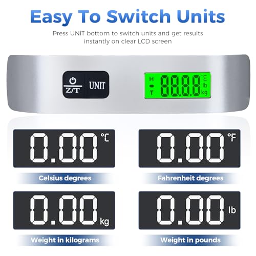 Digital Luggage Scale, WGGE Travel Luggage Weight Scale, Max 110lbs/50kg Baggage Scale with Backlit LCD Display