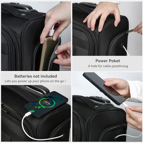 TIAWOLT 16 Inch Underseat Carry on Luggage With Wheels Soft side Lightweight Business Travel Small Suitcases Bag with TSA lock for Airlines,Men Women, Pilots Crew,Black