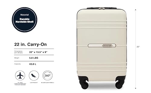 Travelers Club 22" Richmond Spinner Carry-On Luggage, Bone