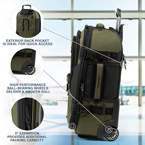 Travelpro Bold Softside Expandable Carry on Rollaboard Luggage, Carry on 22-Inch, Olive Green/Black