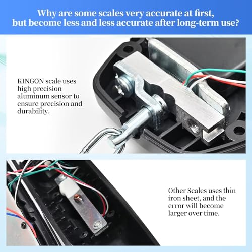 KINGON Rechargeable Luggage Scale, Digital Portable Bag Scale for Travel, Suitcase Weight Scale with Strap & Comfortable Handle, 110lb/50kg Capacity