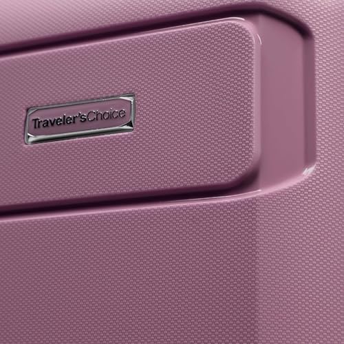 Traveler's Choice Pagosa Hardshell Expandable Luggage with Spinner Wheels, Mauve, 22-Inch Carry-on