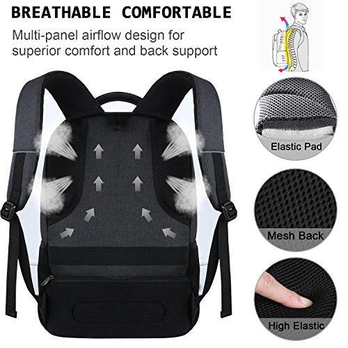 Volher Laptop Backpack,Business Travel Anti Theft Slim Durable Laptops Backpack,Water Resistant College Computer Bag for Women & Men Fits 15.6 Inch Laptop and Notebook - Black