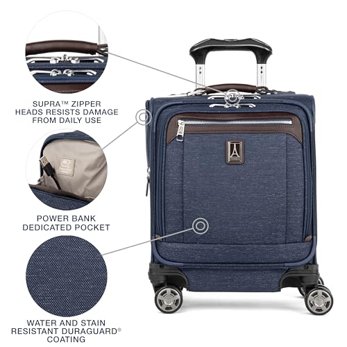 Travelpro Platinum Elite Underseat Spinner Tote Bag with USB Port, True Navy, 16-Inch