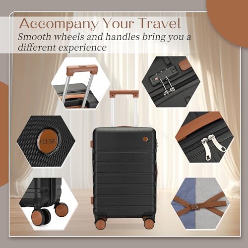 Hulsin 20 Inch Hardside Carry on Luggage with Spinner Wheels and TSA Lock