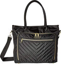 Kenneth Cole REACTION Chelsea Quilted Chevron 15" Laptop & Tablet Business Tote with Removable Shoulder Strap, Black