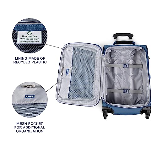 Travelpro Maxlite 5 Softside Expandable Luggage with 4 Spinner Wheels, Lightweight Suitcase, Men and Women, Ensign Blue, Carry-on 21-Inch