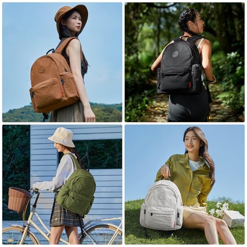 mixi Outdoor Lightweight Backpack Casual Carry On Laptop Backpack Travel Bookbag for Women Men, Water Resistant Durable Hiking Bag for Camping Weekender Sports College Work, 17 Inch, Jungle Green