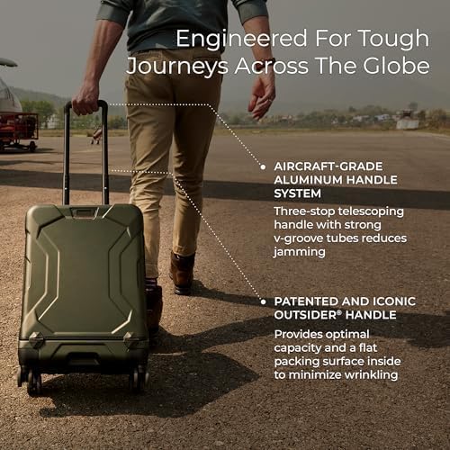 Briggs & Riley International 21" Carry On Spinner - Luggage for Travel, Suitcases with Wheels, Hardside Rolling Bag for Men & Women, Self-Repairing Zipper - Torq Collection, Stealth Black