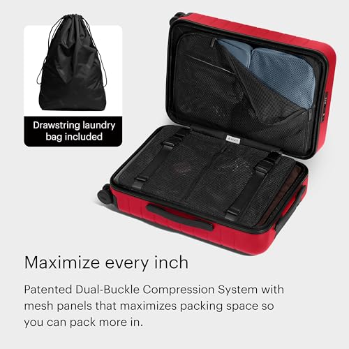 Away Carry-On Luggage - 22-Inch Lightweight Hardside Suitcase with 360° Spinner Wheels, Interior Compression System, TSA-Approved Lock - Cherry Red